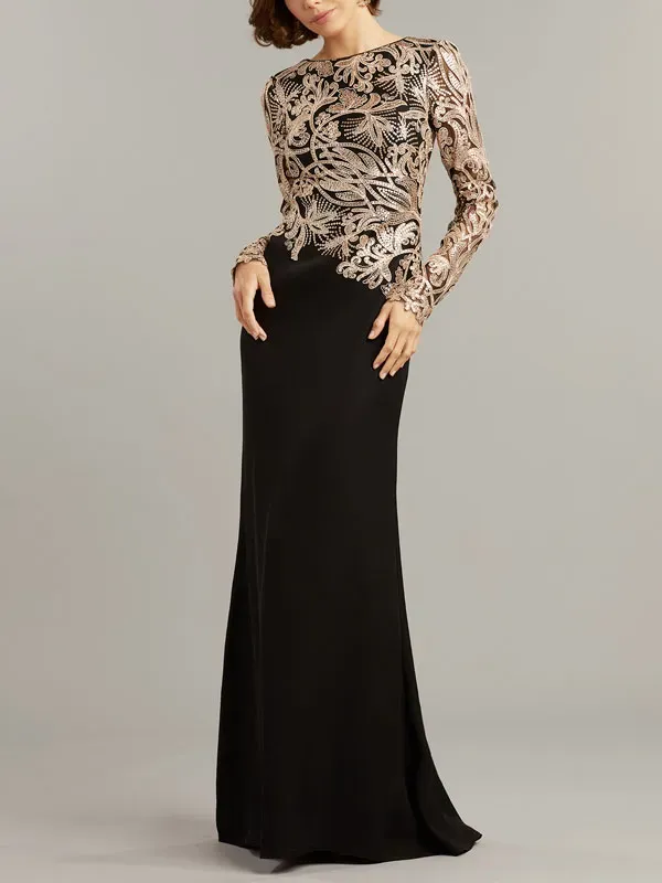 Velvet with rope embroidery ladies dress