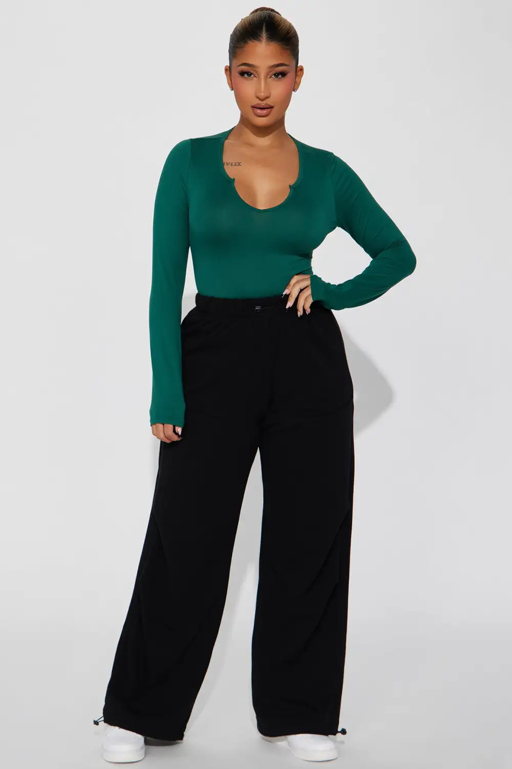 Notch Your Girl Long Sleeve Top - Teal