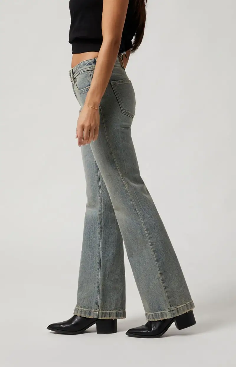 PacSun Jade Low Rise Bootcut Jeans Light Indigo Tinted