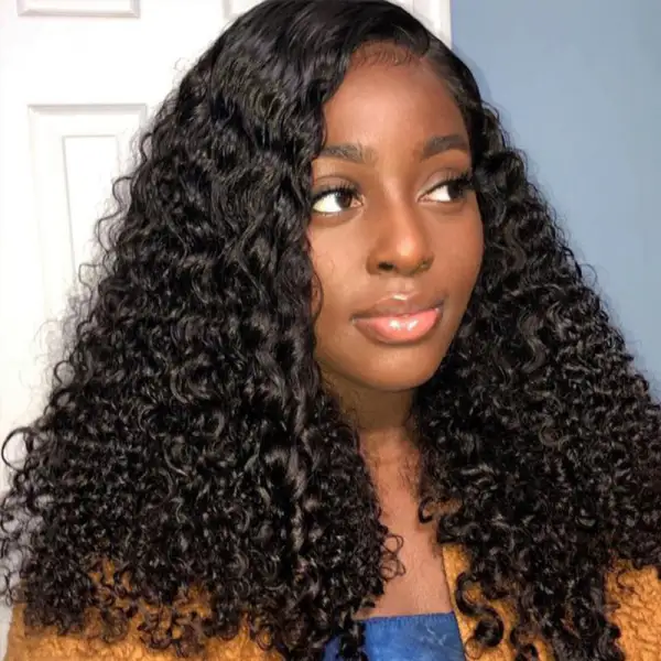 Burmese Curly Glueless Flexi-Fit Drawstring Wig 7x6/13x6 Lace Human Hair Wig