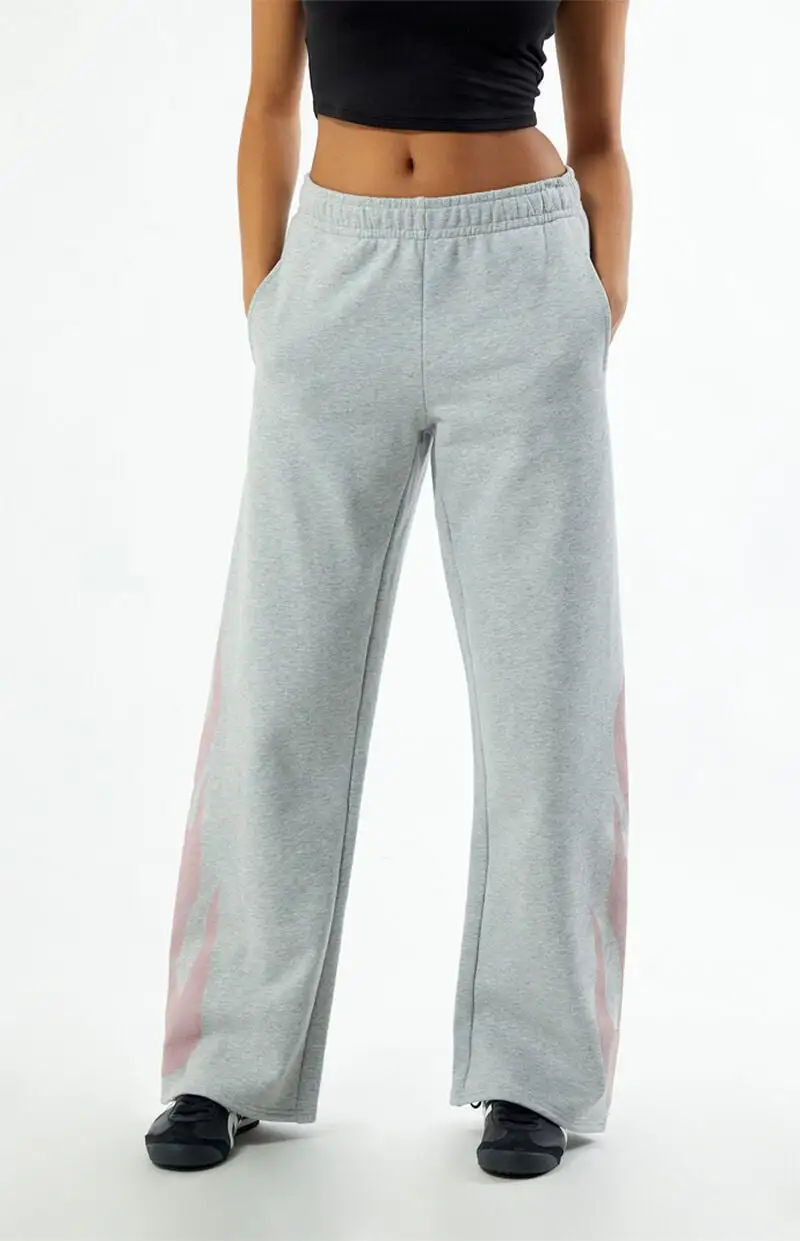 PacSun Pink Flames Baggy Sweatpants