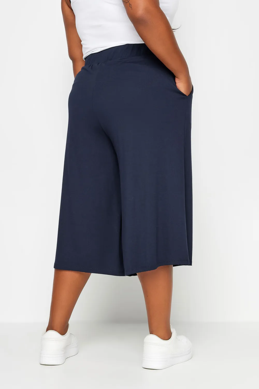 YOURS Curve Black Stretch Jersey Culottes