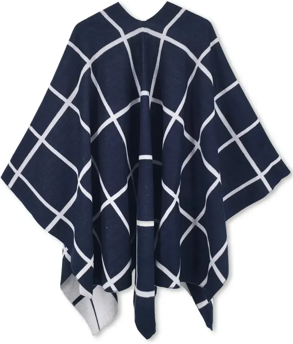 Women's Shawl Wrap Poncho Ruana Cape Open Front Cardigan Shawls for Fall Winter