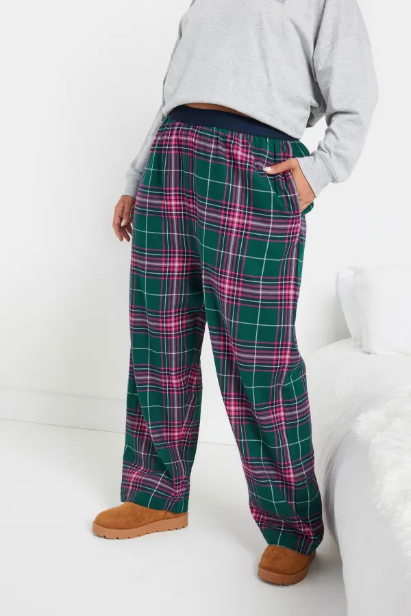 YOURS Curve Red Boyfriend Check Pyjama Bottoms