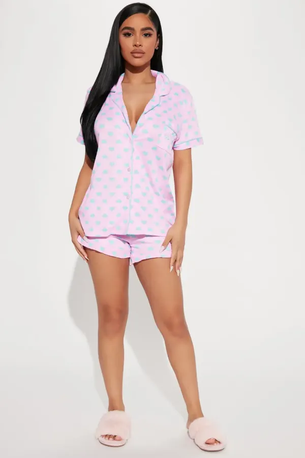 Angel In Your Dreams PJ Short Set - Pink/combo