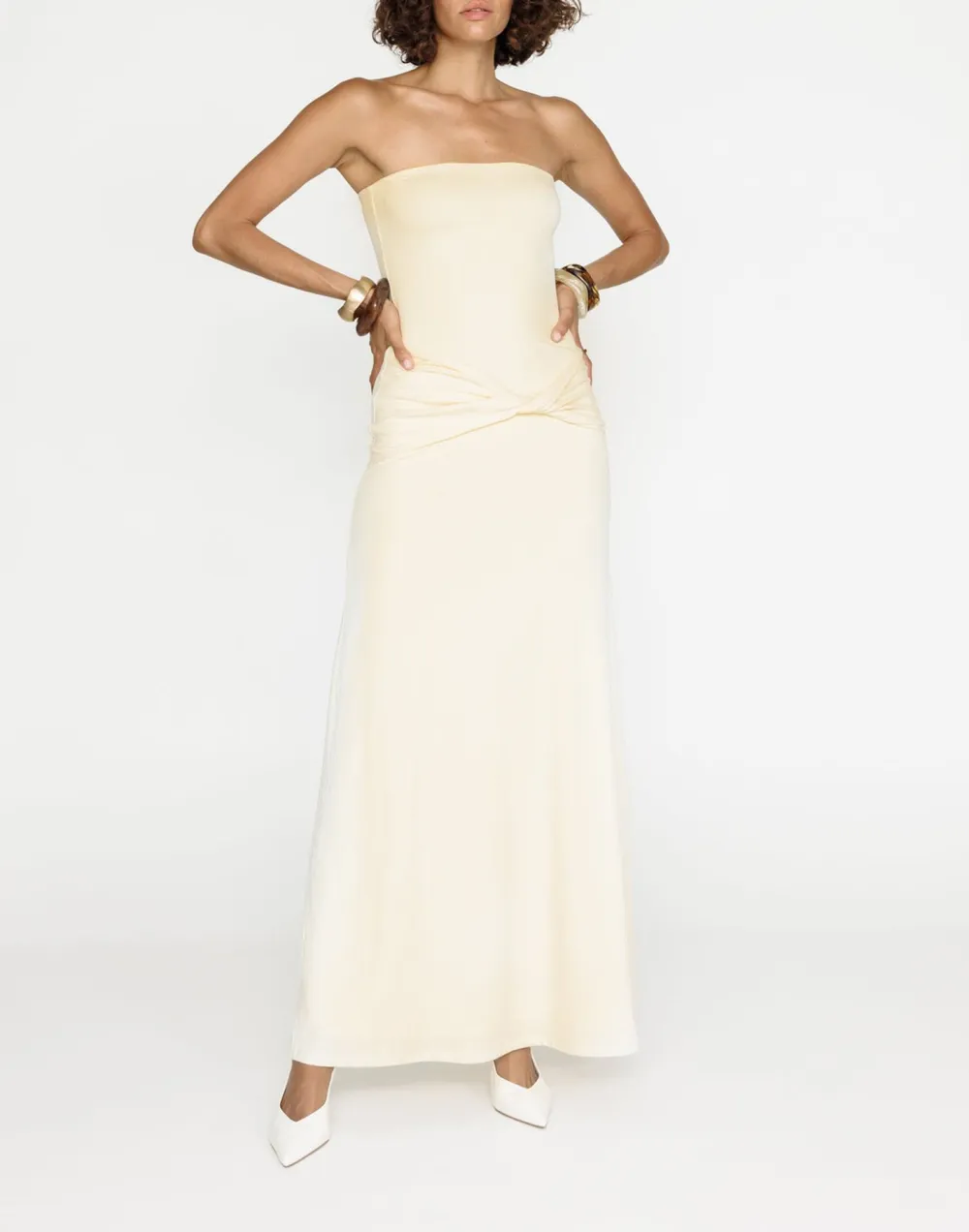 Creative Embellished Twisted Off-Shoulder Dress