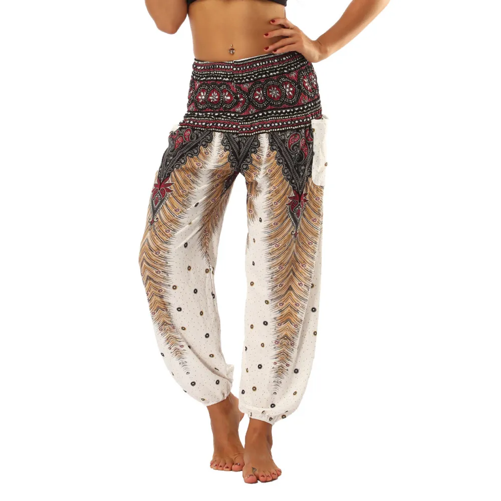 Bohemian Casual Loose Vintage Patterns Yoga Pants