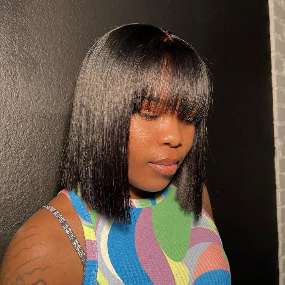 Sterly Bob Wigs No Sew in Beginner Friendly Straight Bob Wigs With Bang