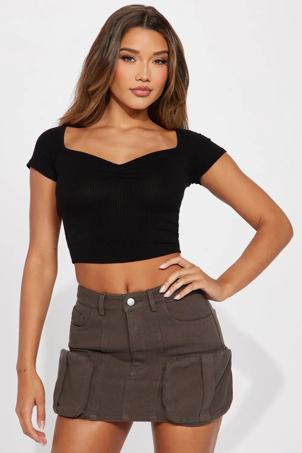 Myra Ribbed Top - Black