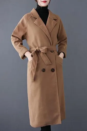 Hepburn Style Solid Over The Knee Coat