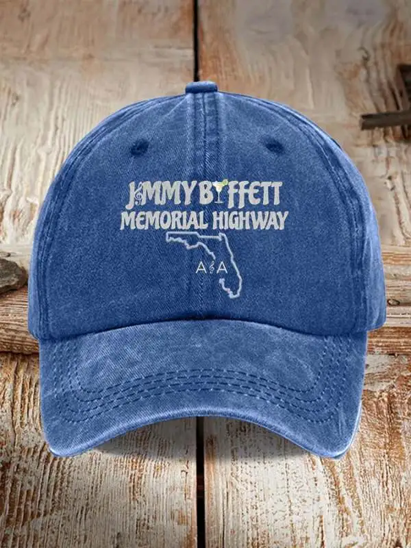 Retro Memorial Highway Print Baseball Cap