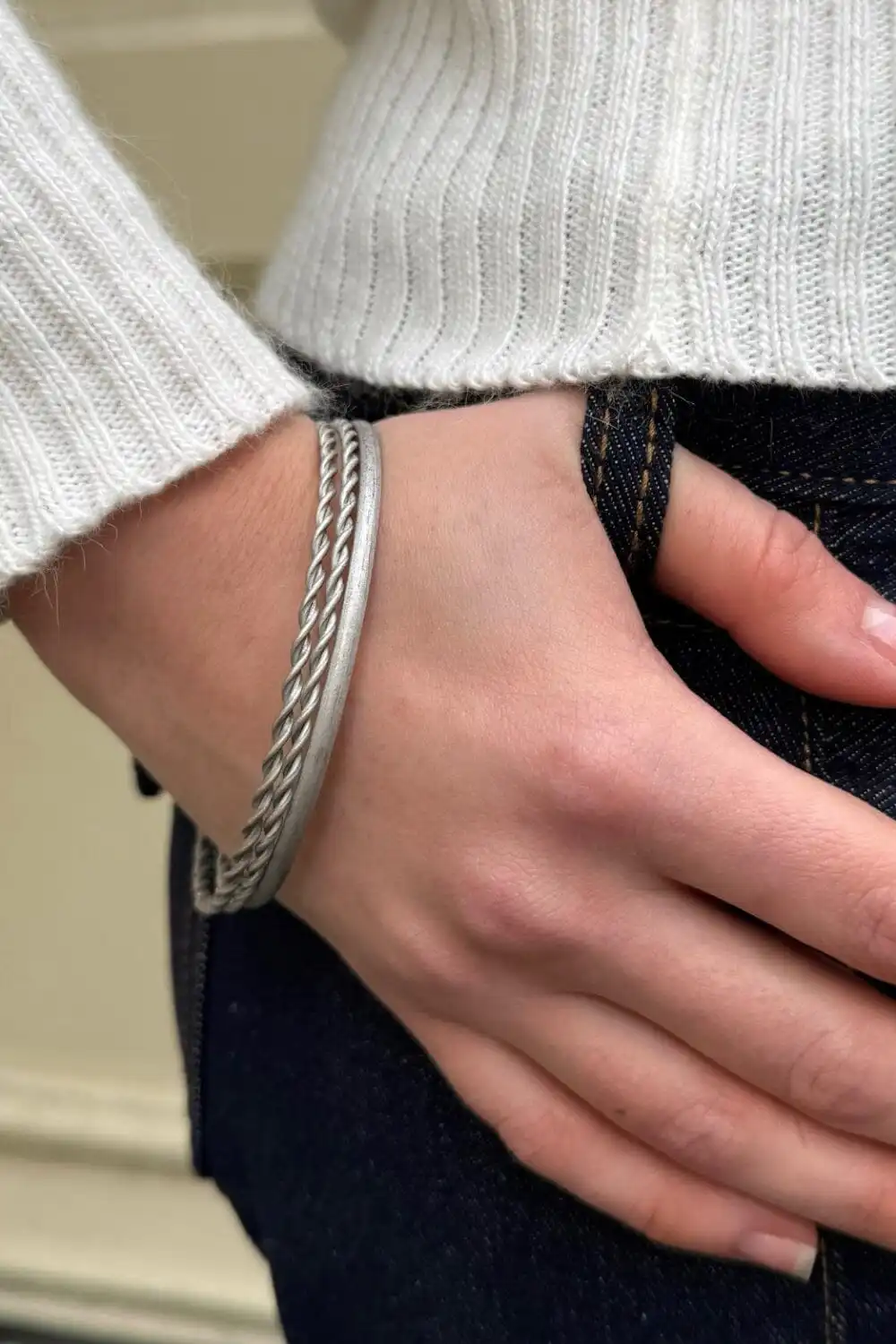 Layered Twist Cuff Bracelet Set