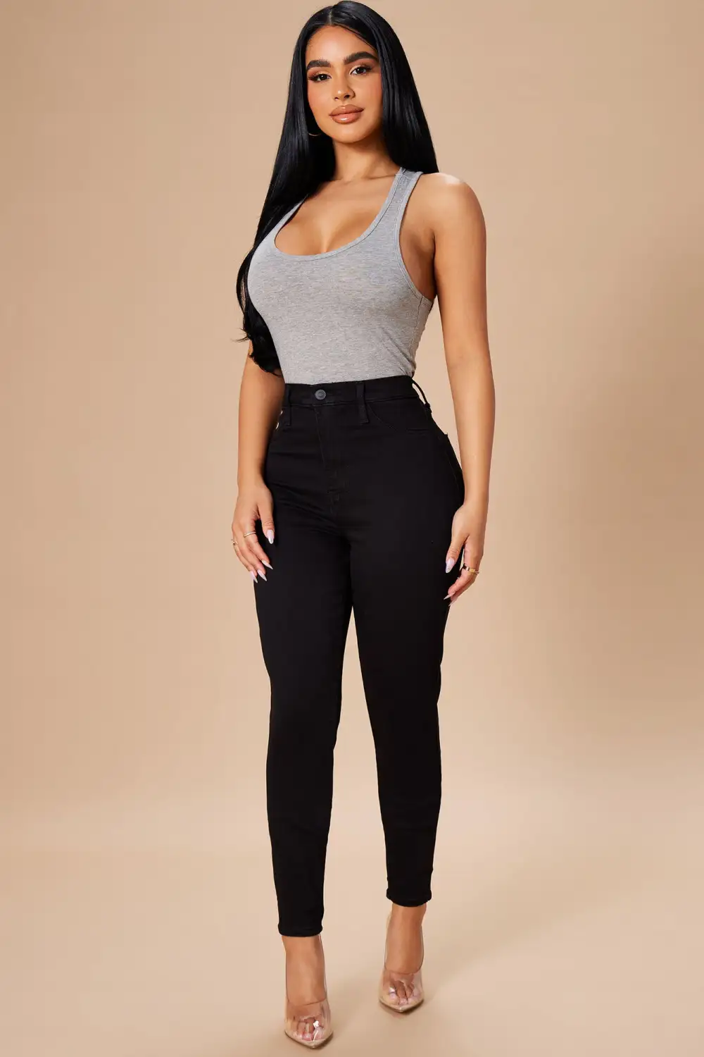 Emma Super Stretch High Rise Skinny Jean - Black