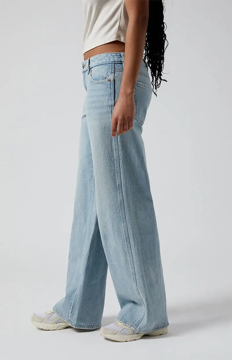 PacSun Casey Low Rise Baggy Jeans Light Indigo