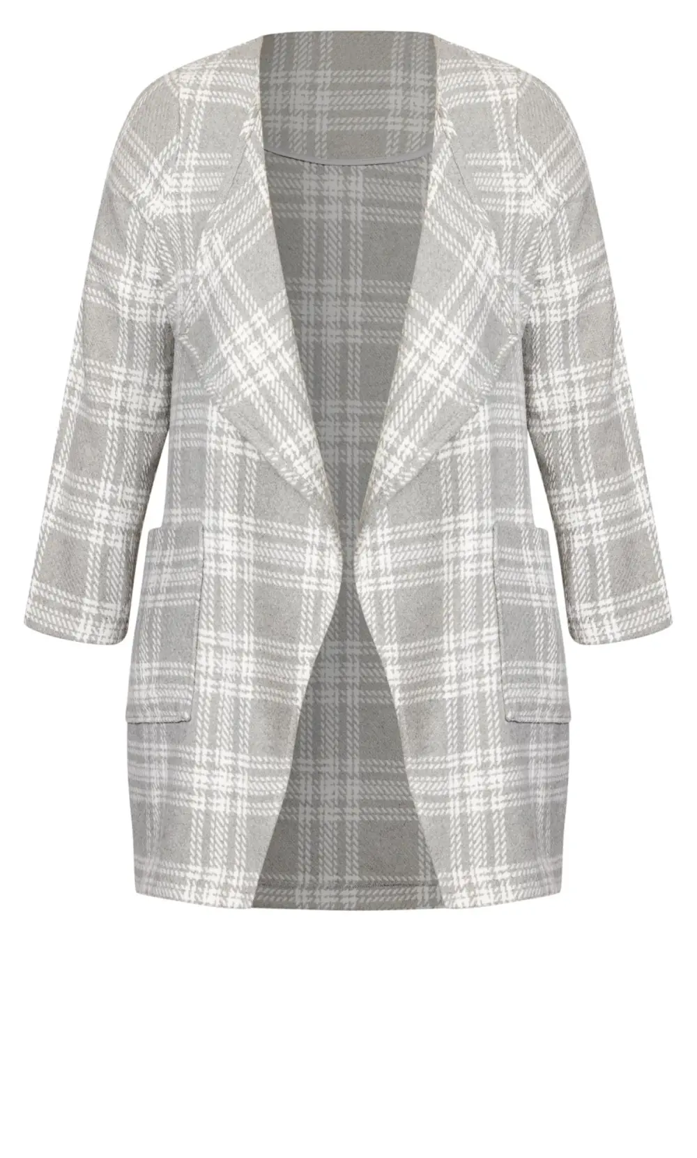 Evans Grey Checked Waterfall Jacket