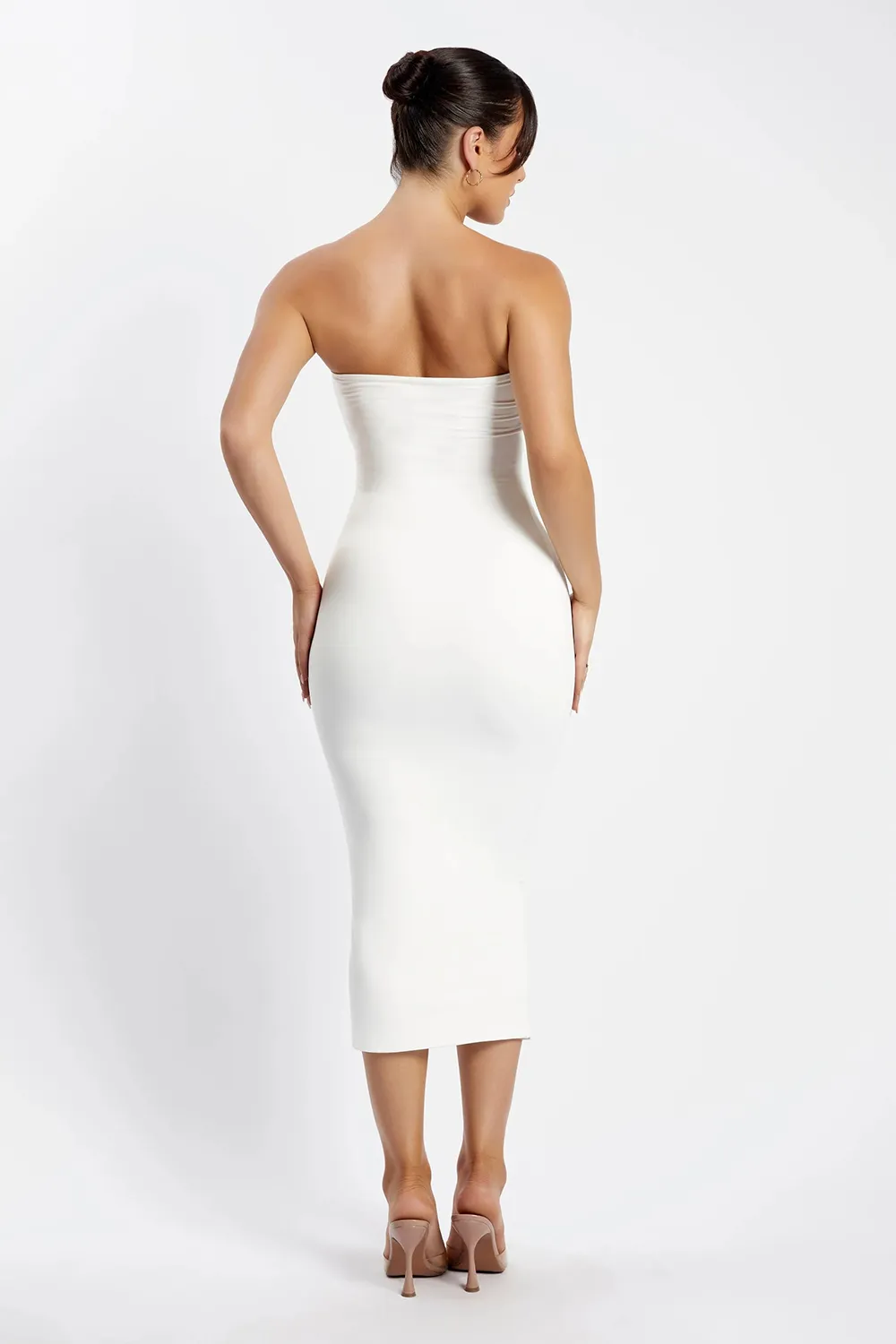 Strapless Midi Dress - White