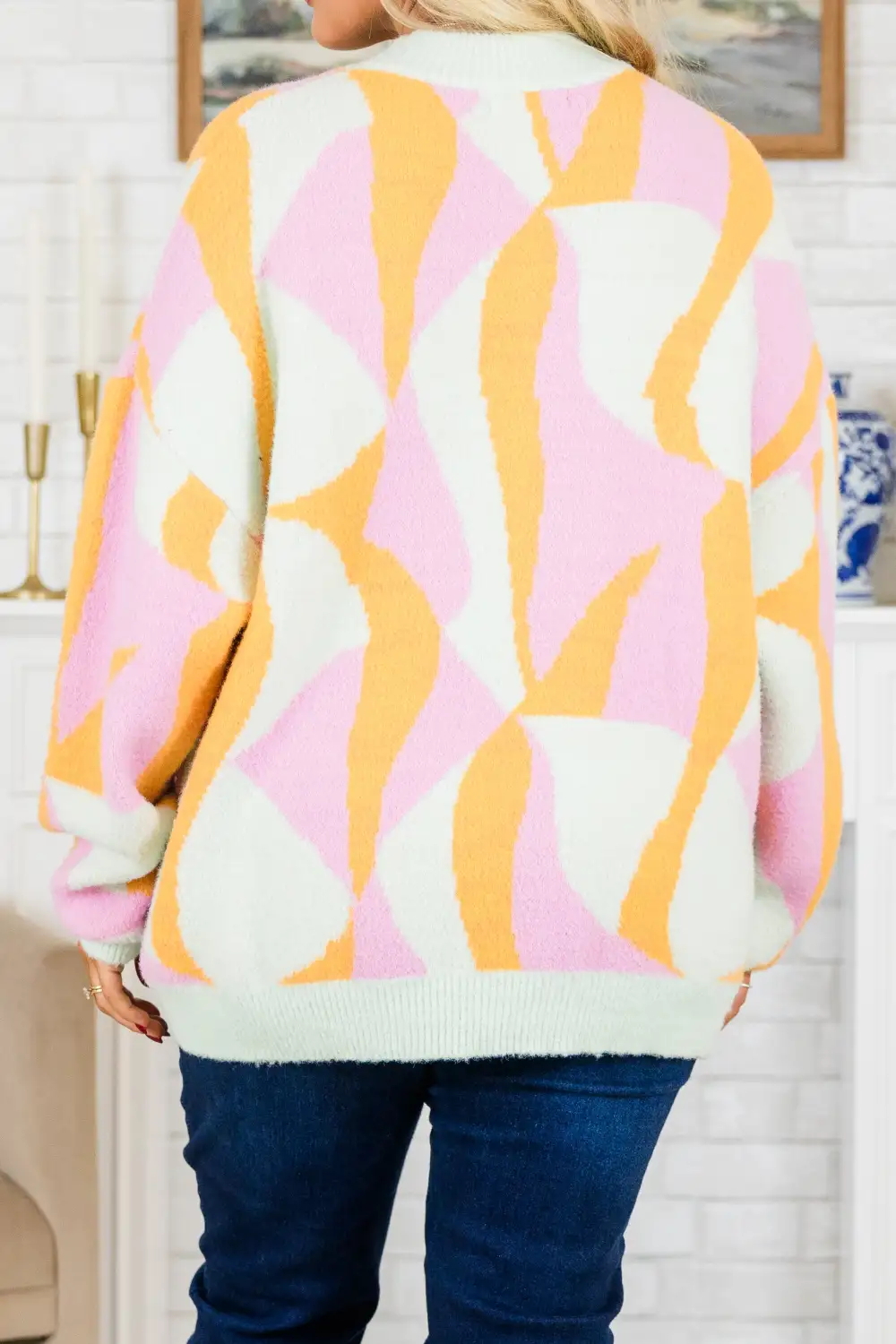 Hug Me Sweater, Orange Multi