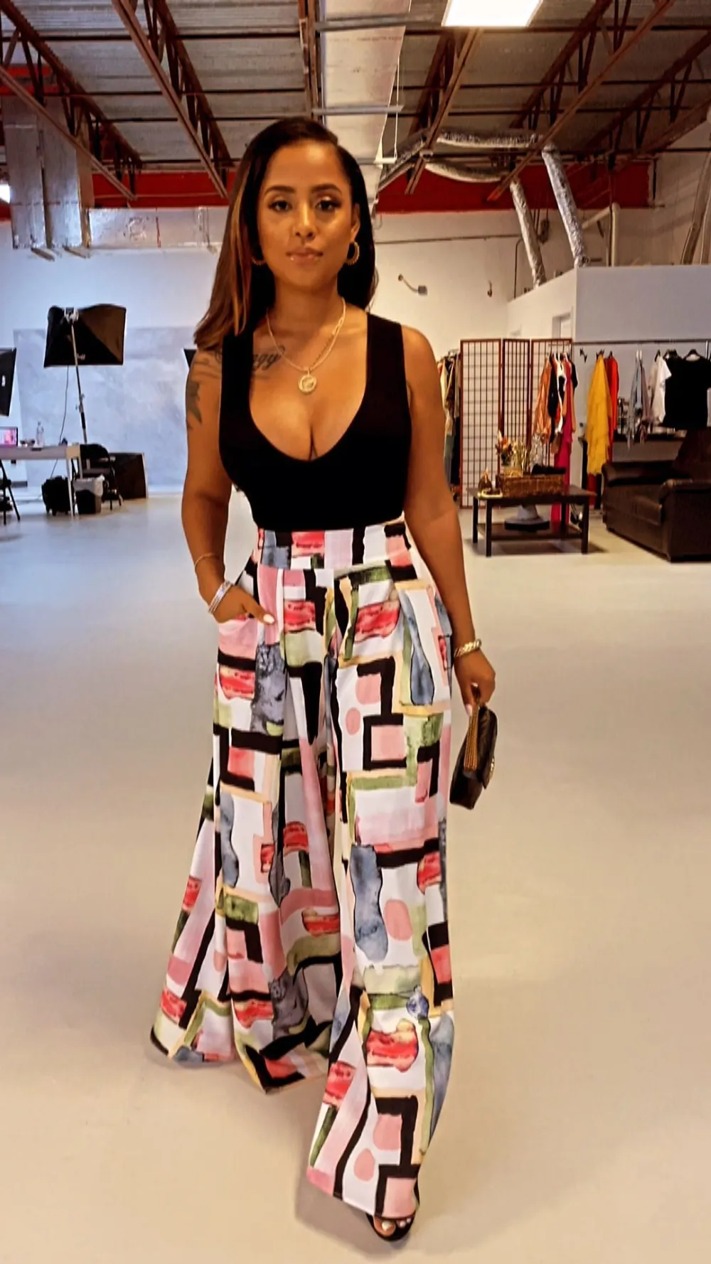 Retro Colorful Casual Street  Mid-waist Full Length Wide Leg Pants