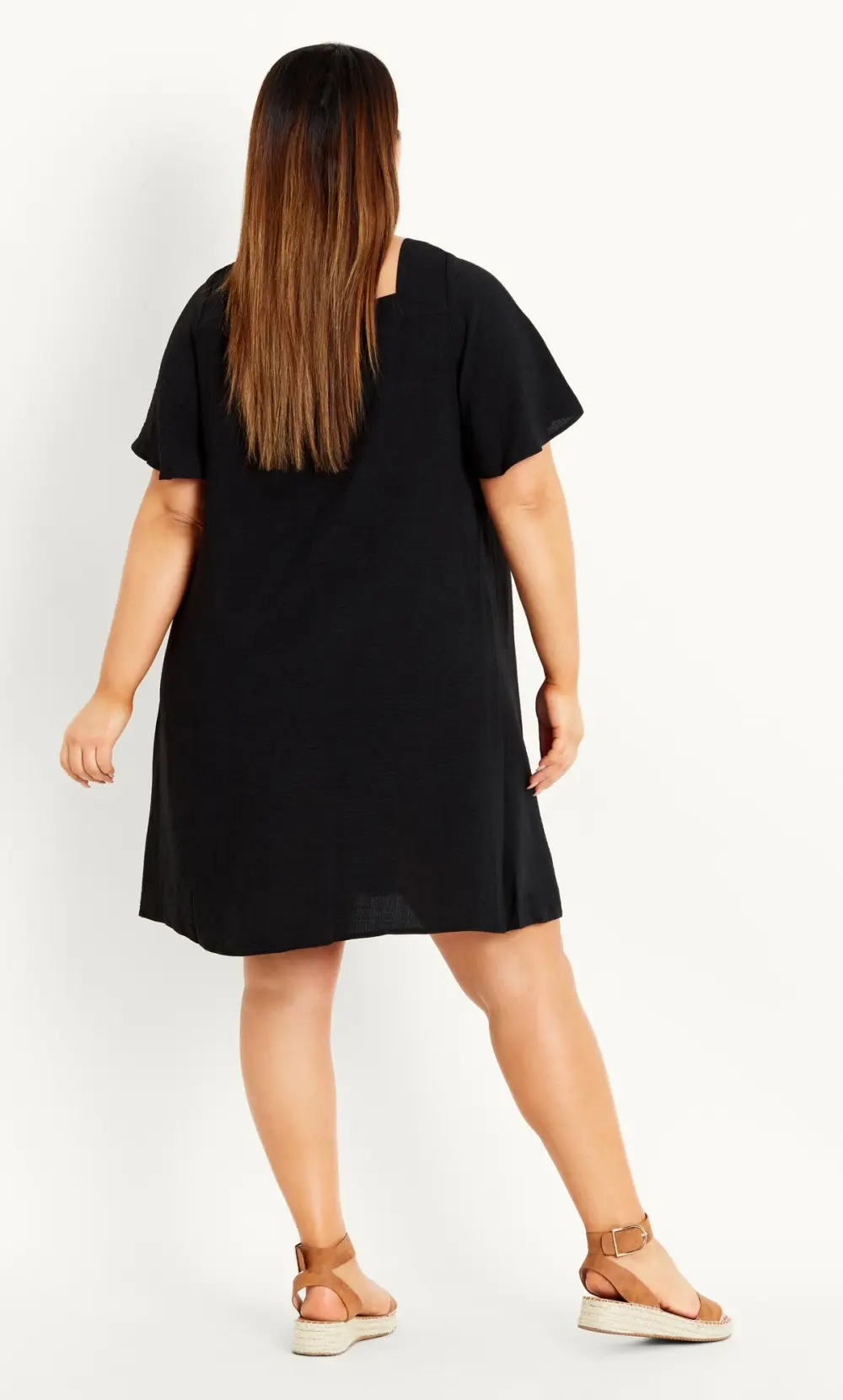 Evans Black Button Through Mini Dress