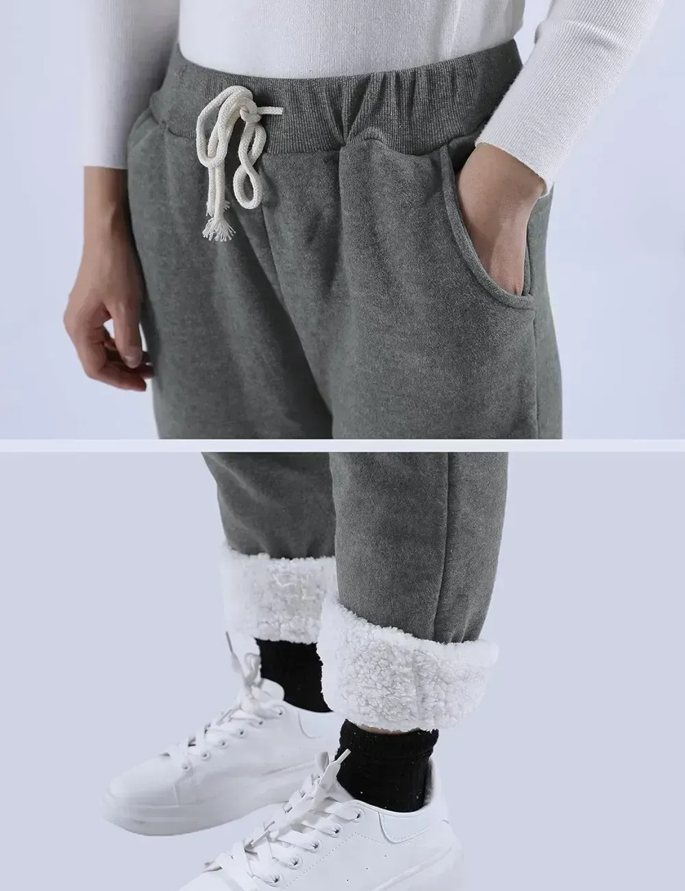 Women's Winter Warm Athletic Sweatpants Sherpa Lined Joggers Fleece Pants