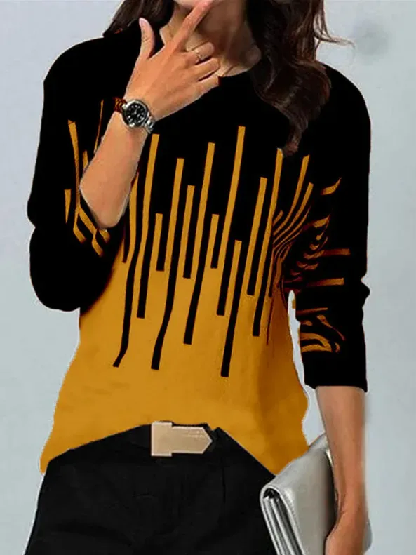 (Clearance Sale⚡) Daily Geometric Cotton Blends T-shirt