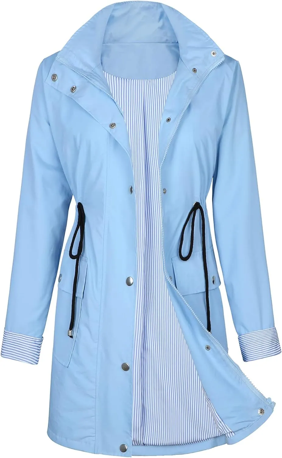 American Trends Rain Jackets for Women Waterproof with Hood Long Rain Coat Windbreaker Jacket