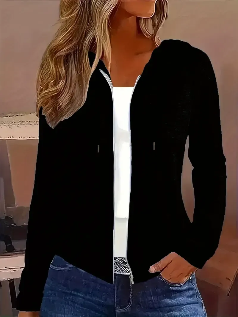Women's All-Season Zip-Up Hoodie – Casual Comfort, Durable Knit, Easy