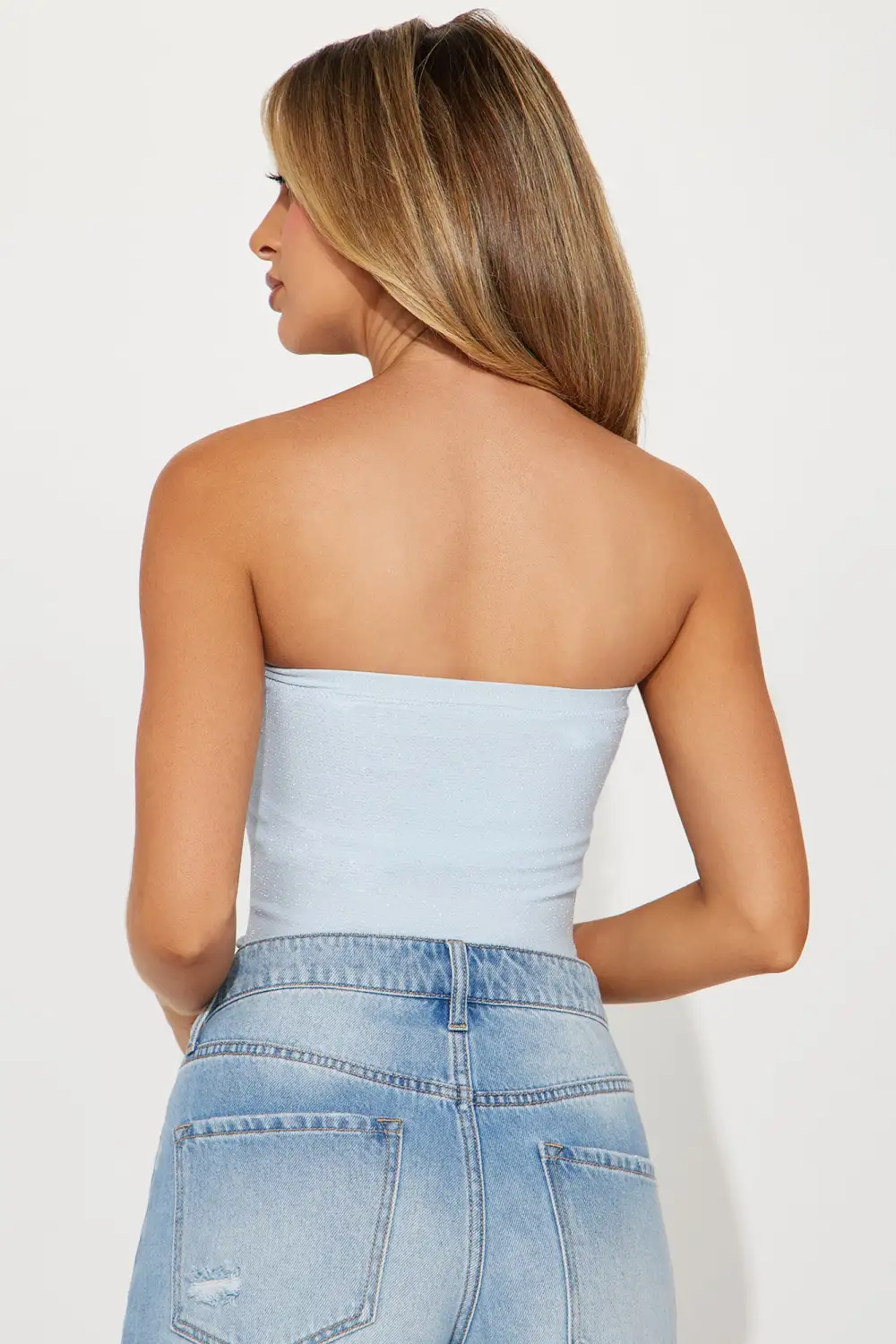 Nicole Seamless Tube Bodysuit - Blue