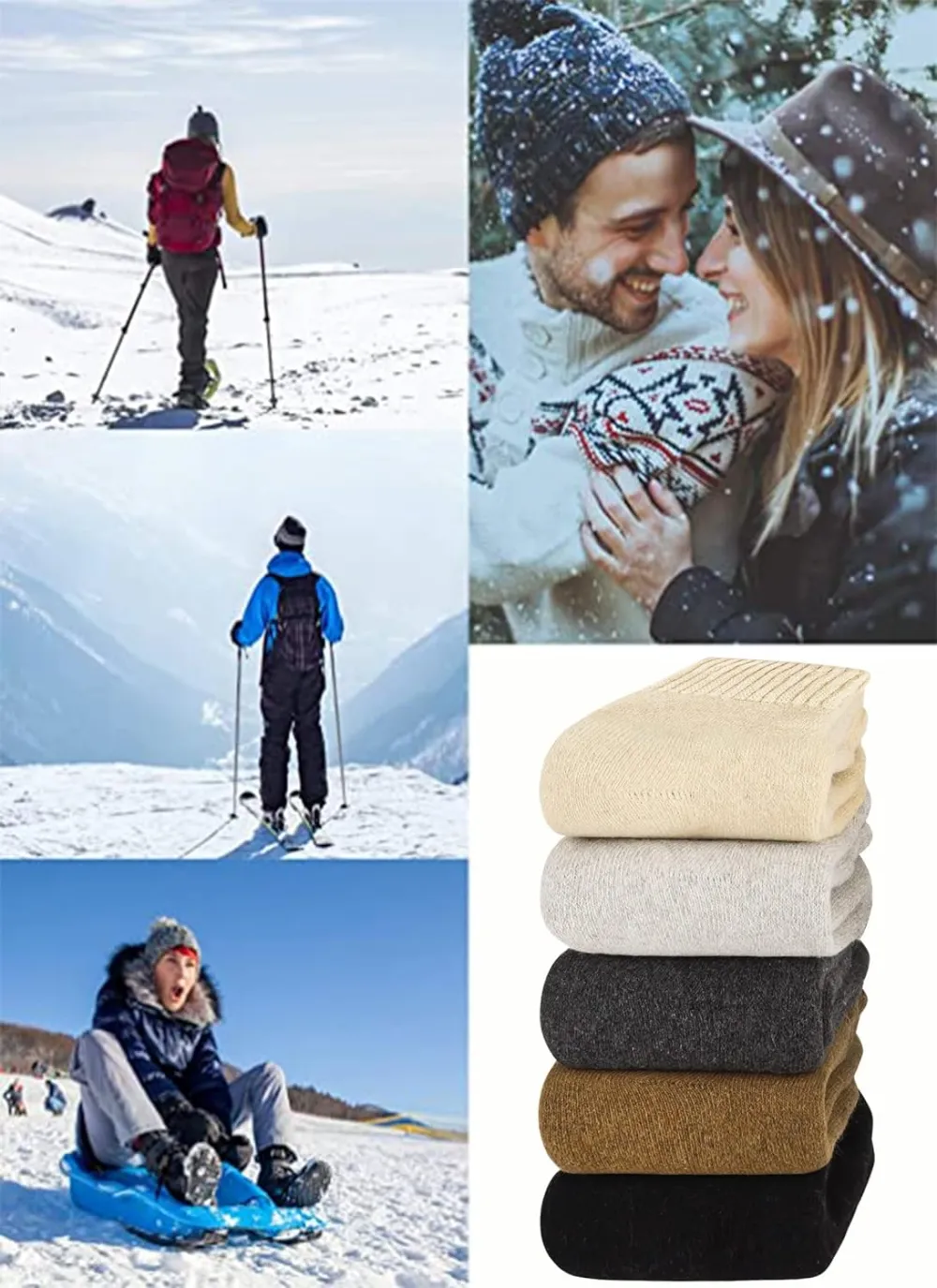 Jeasona Wool Socks for Women Warm Winter Thermal Thick Socks Gifts for Women Mom