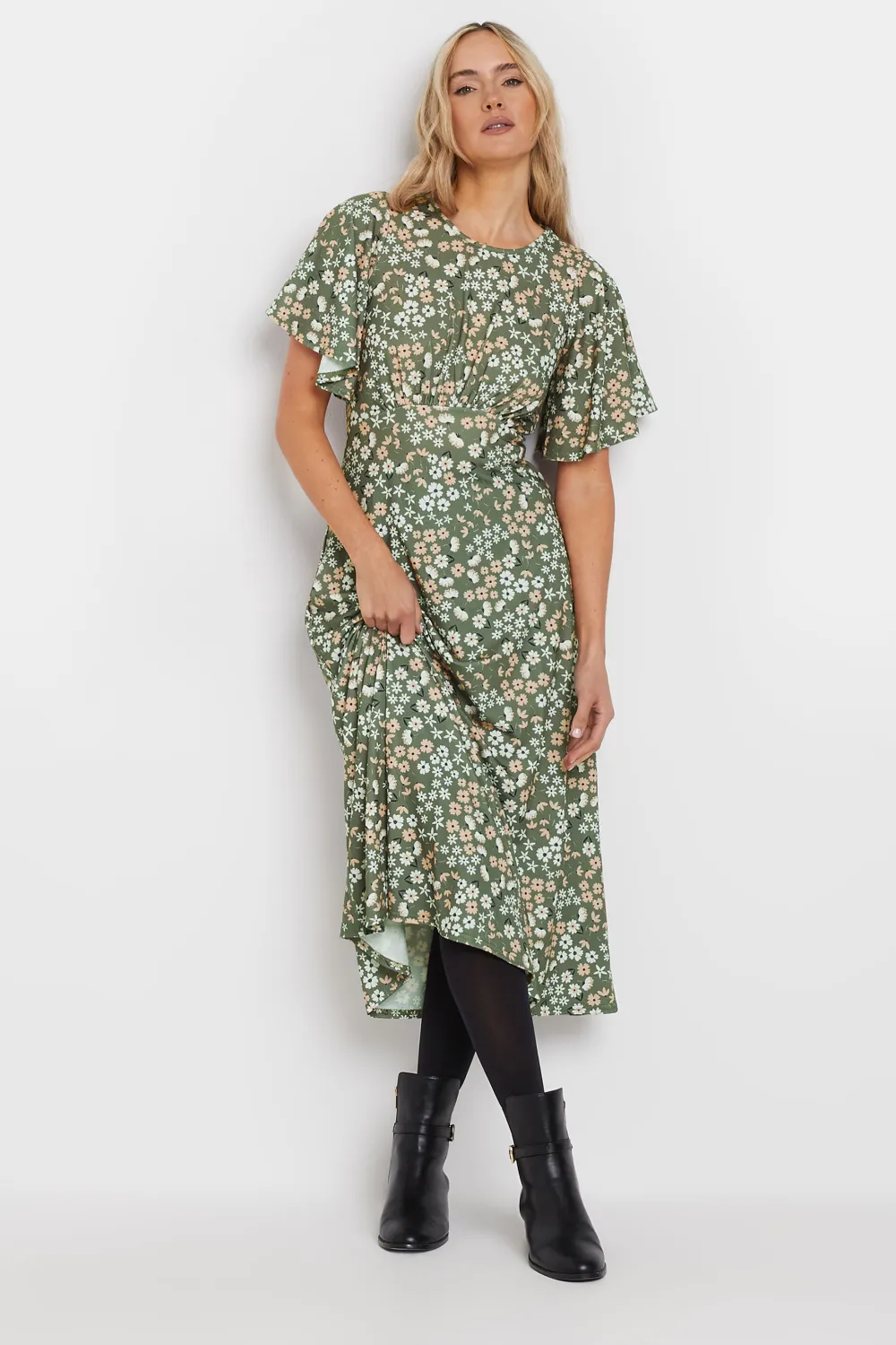 LTS Tall Navy Blue Floral Midi Dress