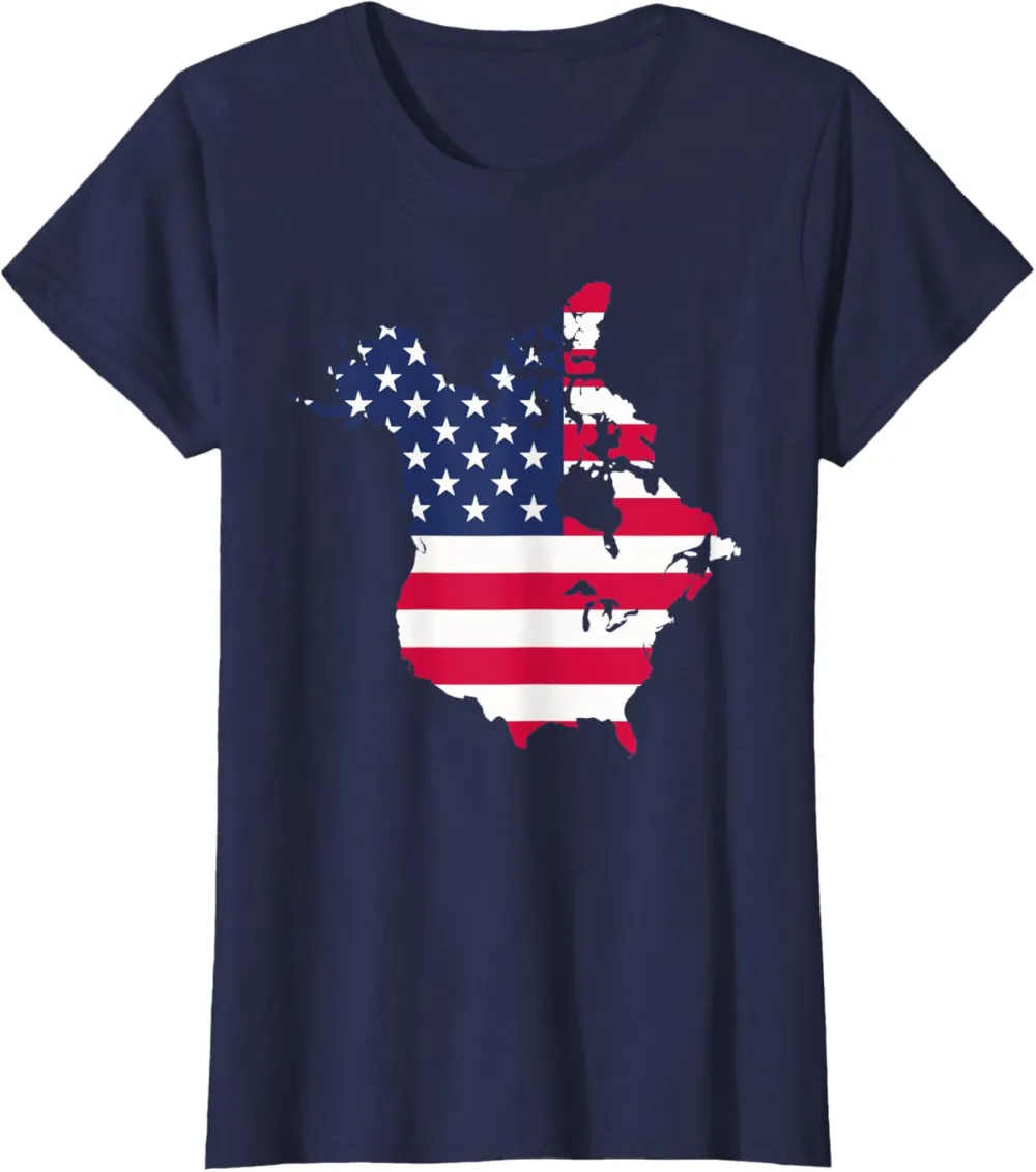 Canada 51st Us State American Flag T-Shirt