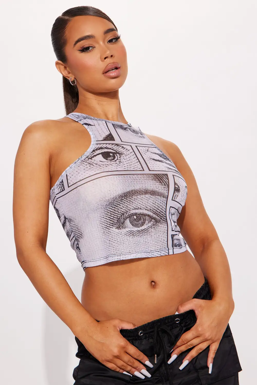 Sketch Me Mesh Top - Black/White