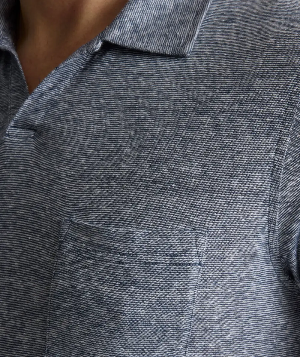Cotton-Linen Johnny Collar Polo