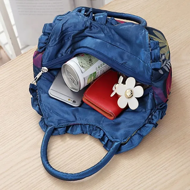 Women's Handbag Silk Party Daily Flower Durable Anti-Dust Solid Color Black Red Blue
