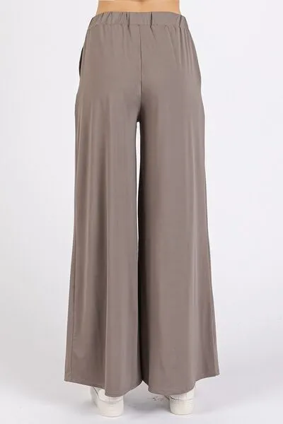 Yoga Air Stretch Elastic Waist Wide Leg Pants