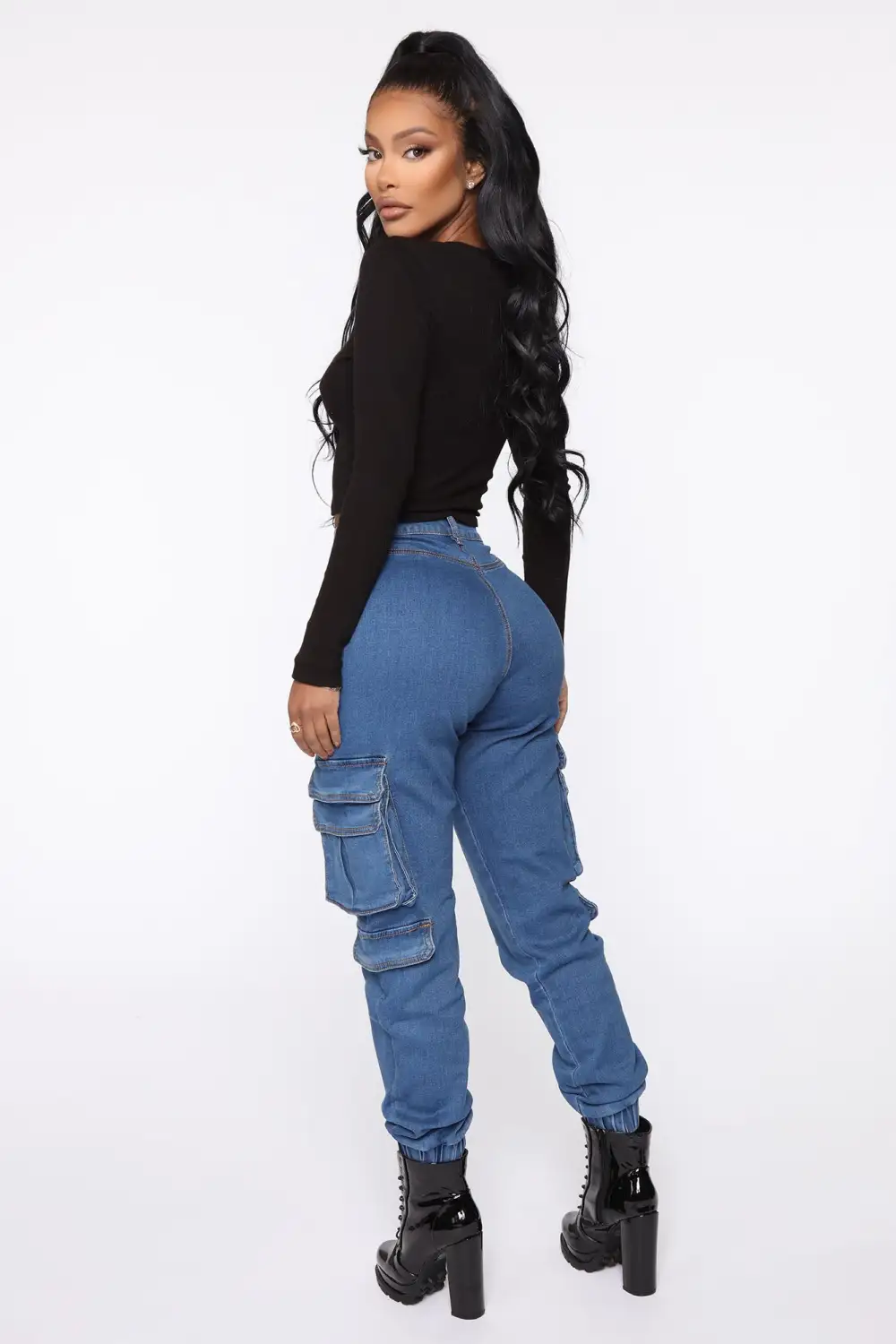 Good Vibes Always Denim Joggers - Blue