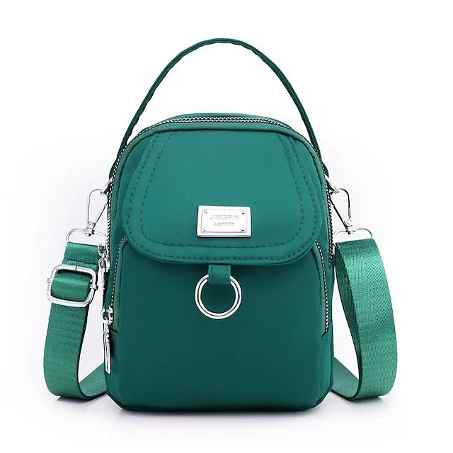 Women's Handbag Crossbody Bag Dome Bag Nylon Shopping Daily Buckle Zipper Adjustable Large Capacity Lightweight Solid Color Sapphire blue. Haze blue. Dark green.