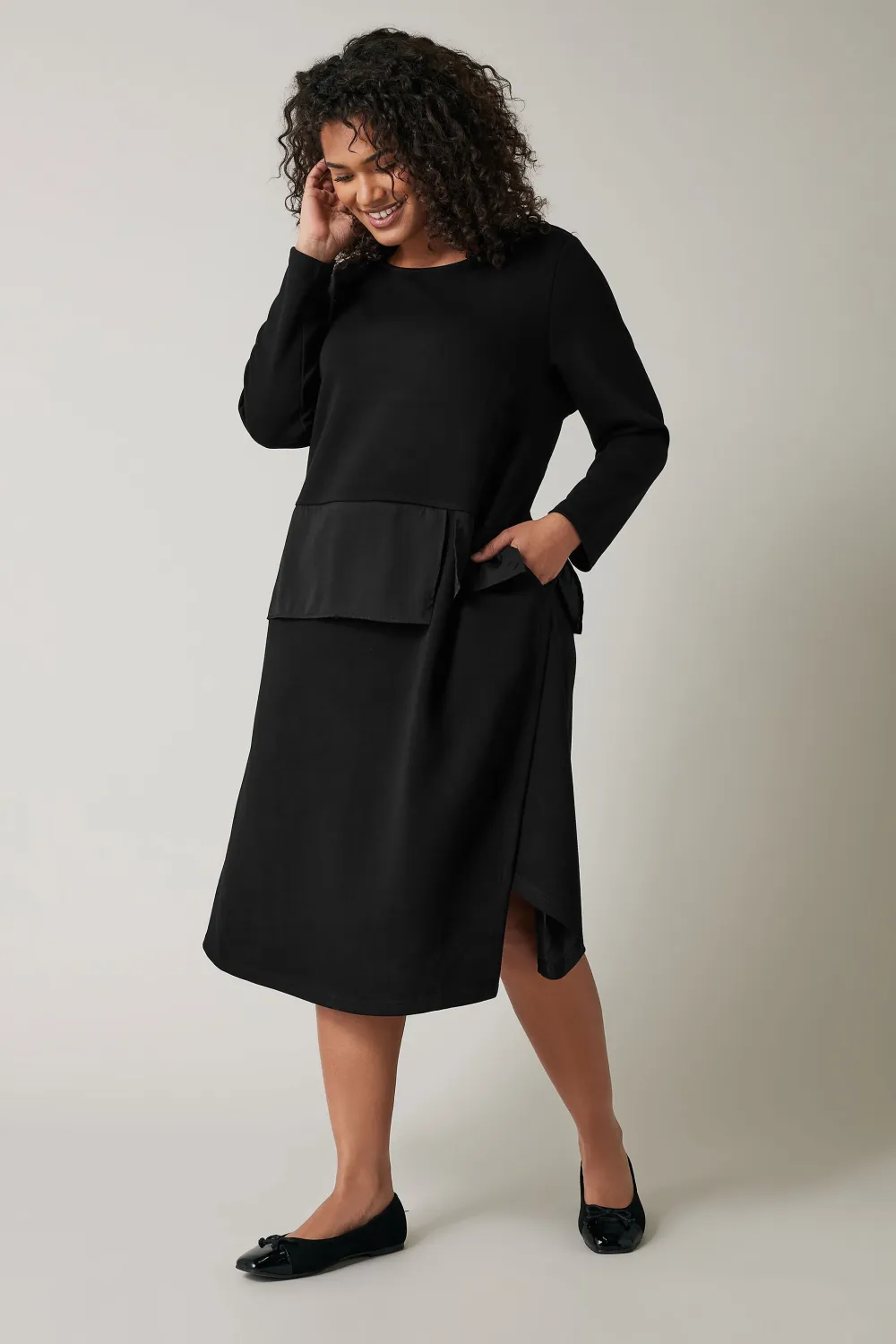Evans Black 2 in 1 Shirt Dress