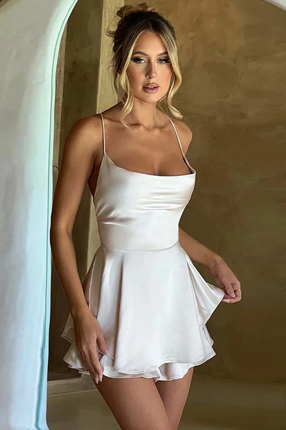 Backless Satin Dress