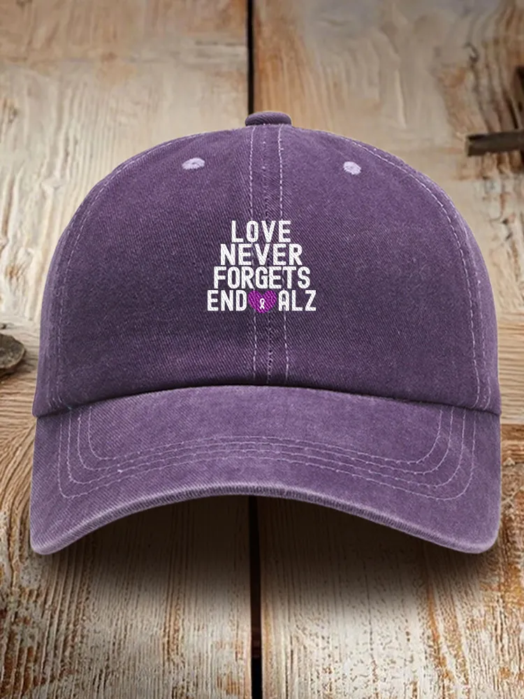 Love Never Forgets End Alz Baseball Cap