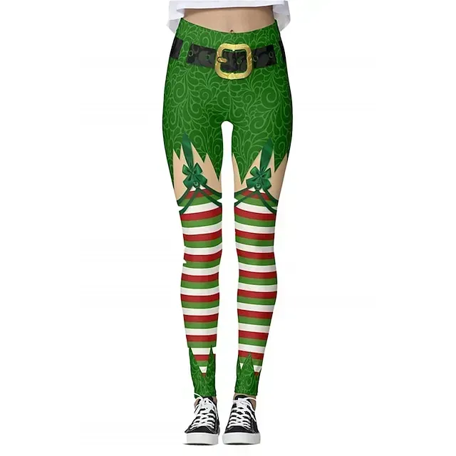 Santa Claus Leggings Jogger Pants Women's Christmas Christmas Christmas Eve Adults' Christmas New Year Eve Polyester Lycra Spandex Pants