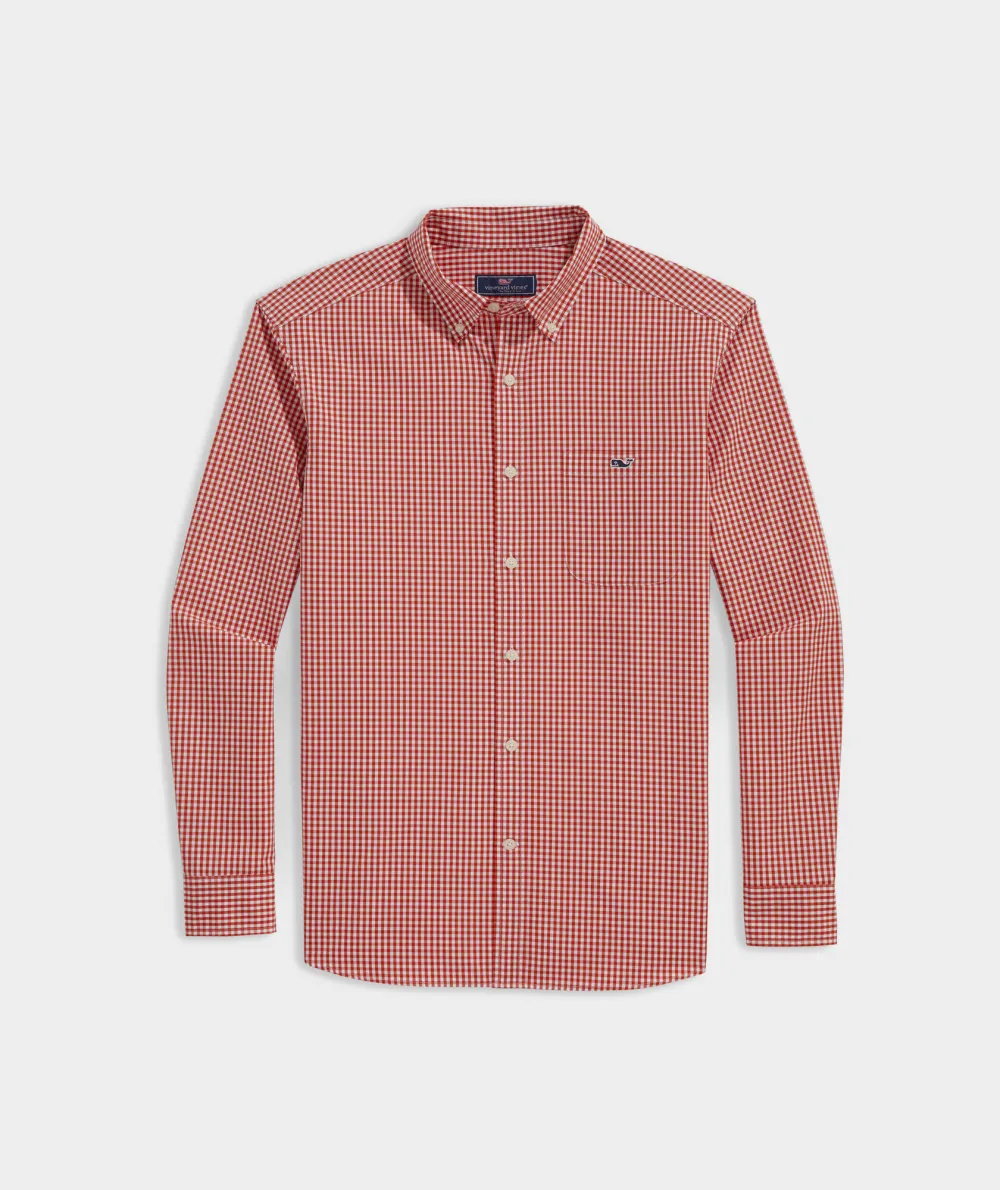 Stretch Poplin Gingham Shirt