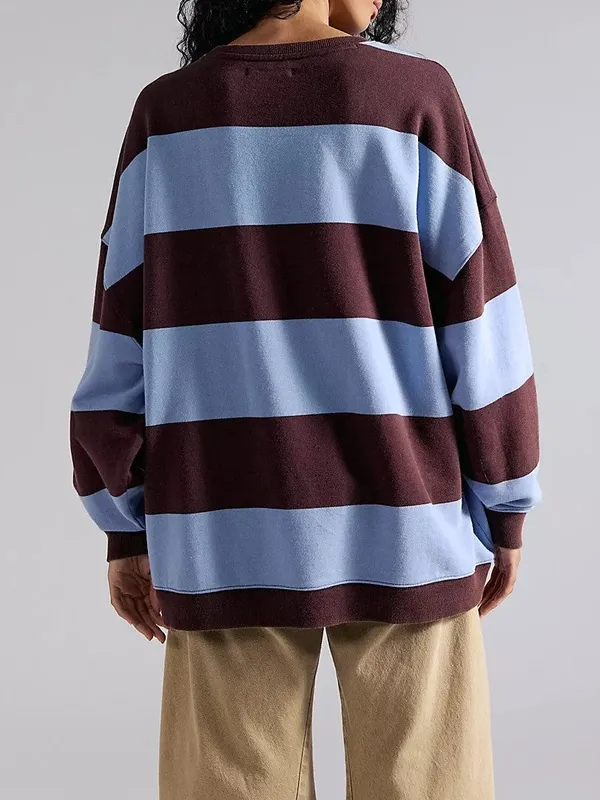 Classic Striped Oversized Crewneck