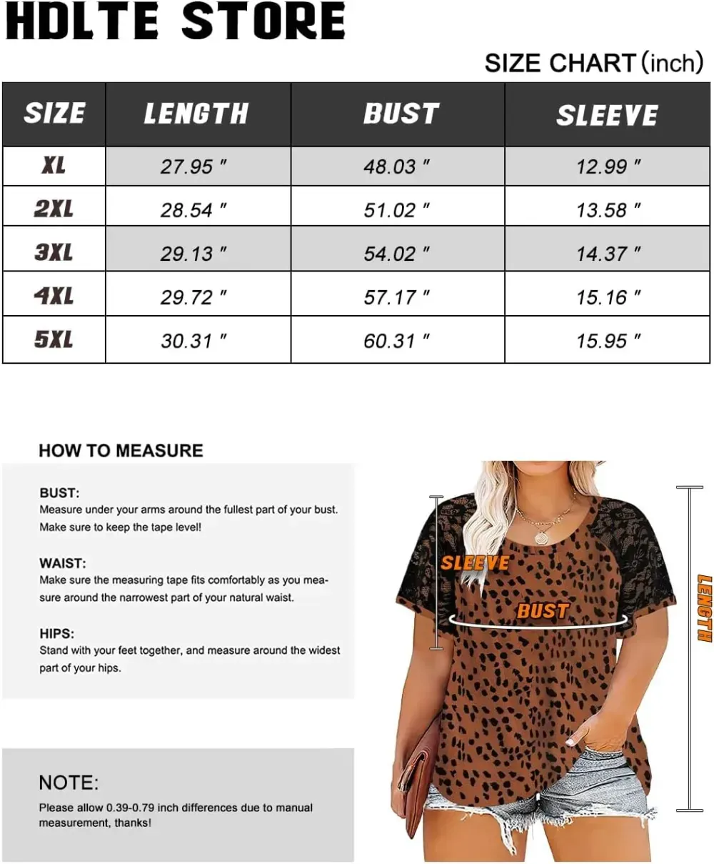 HDLTE Womens Plus Size Tops Floral Bell Sleeves Blouses Summer Crewneck Tunic Loose Casual T Shirts
