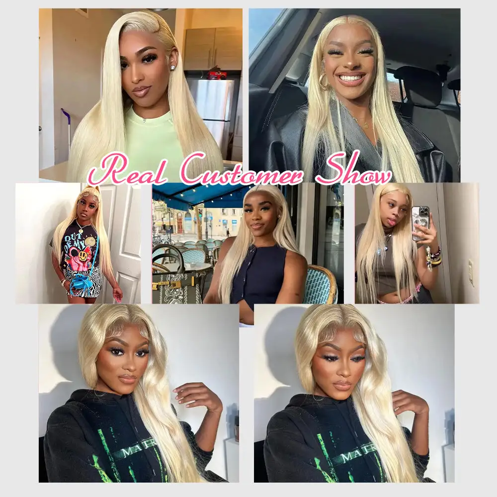 Fast Shipping #613 Blonde 13x6 Full Frontal Lace Straight Human Hair Wigs