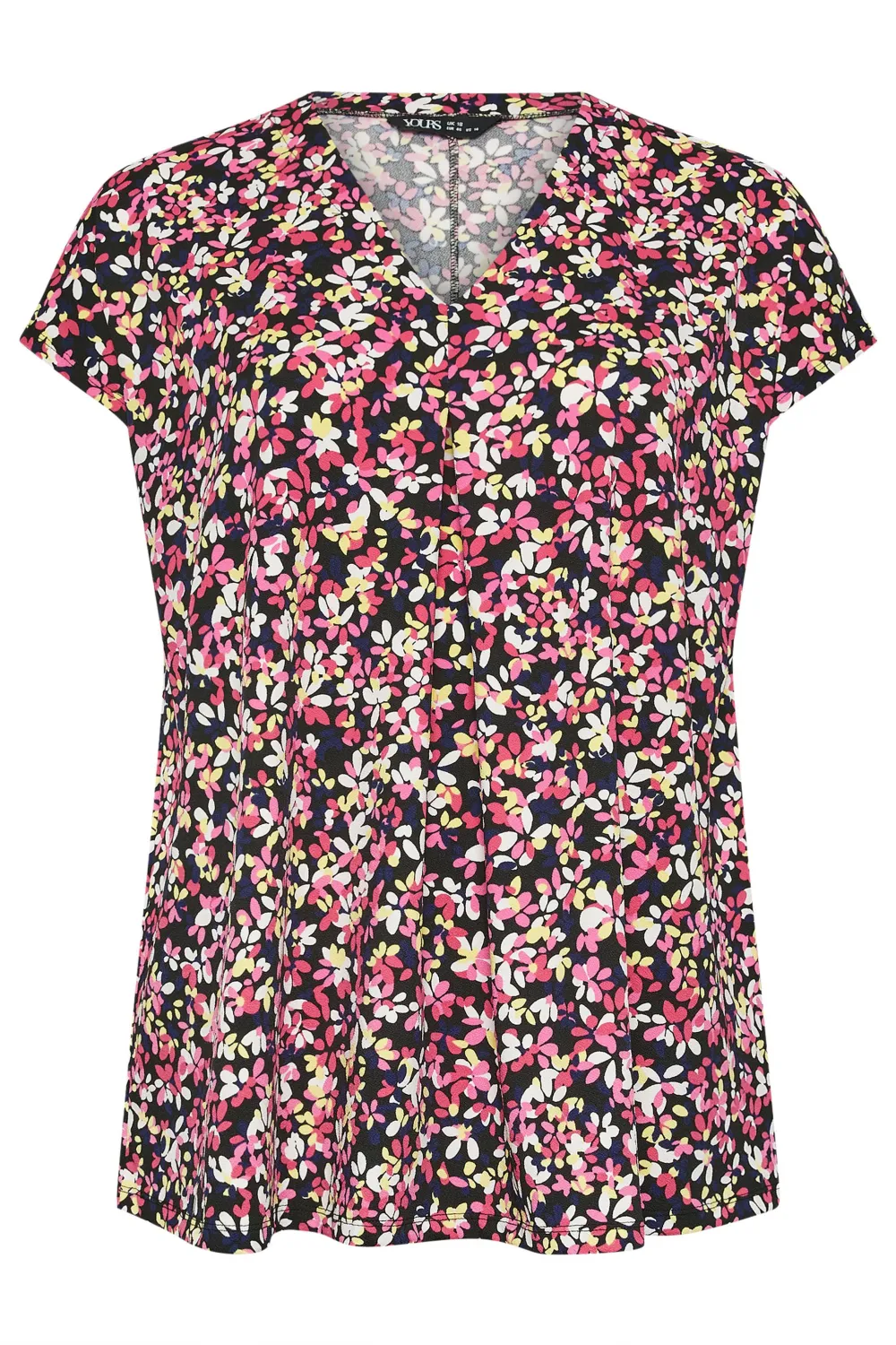 YOURS Curve Blue Leopard Print Pleat Front Blouse