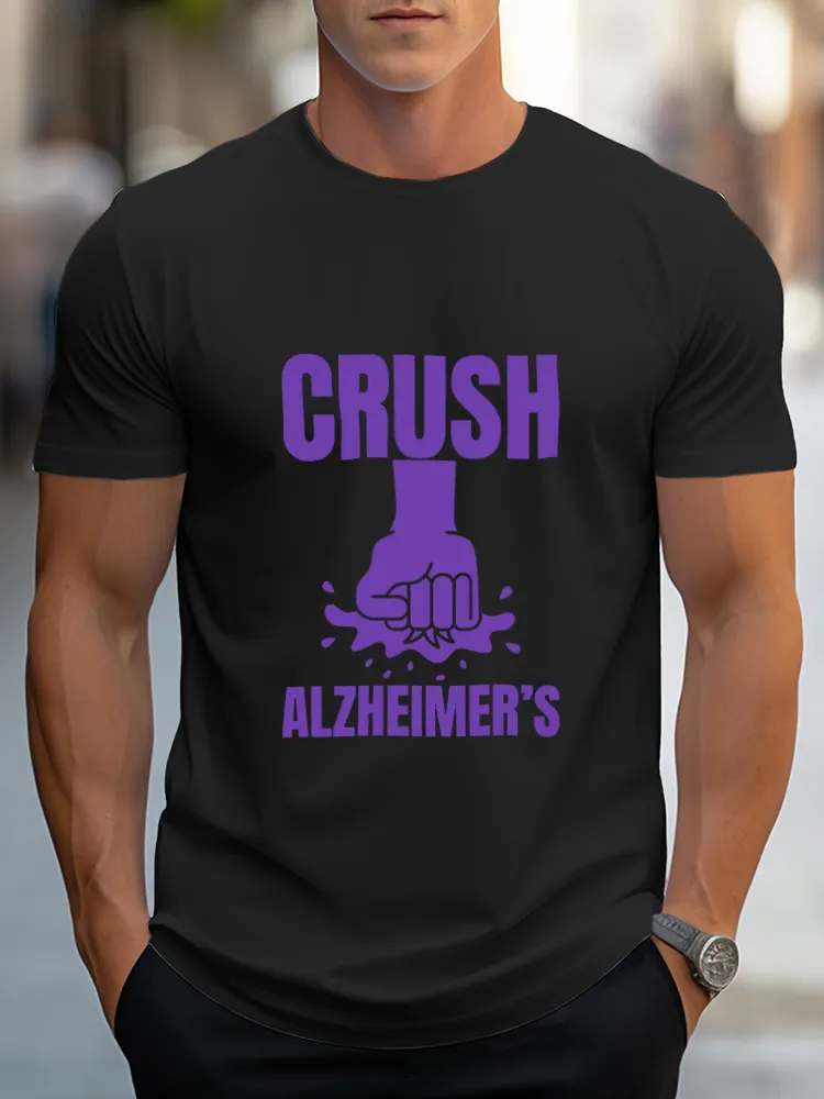Men'S Round-Neck Short-Sleeved T-Shirt Grush Alzheimer'S Prints