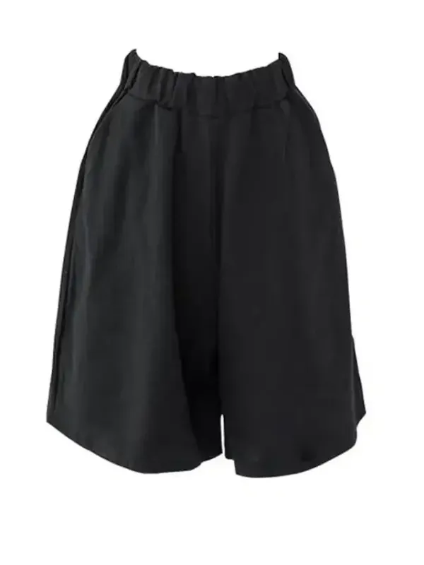 Women's Wide Leg Shorts Burmuda Shorts Linen Black Red Navy Blue Fashion Casual Daily Side Pockets Wide Leg Knee Length Comfort Solid Color M L XL 2XL 3XL