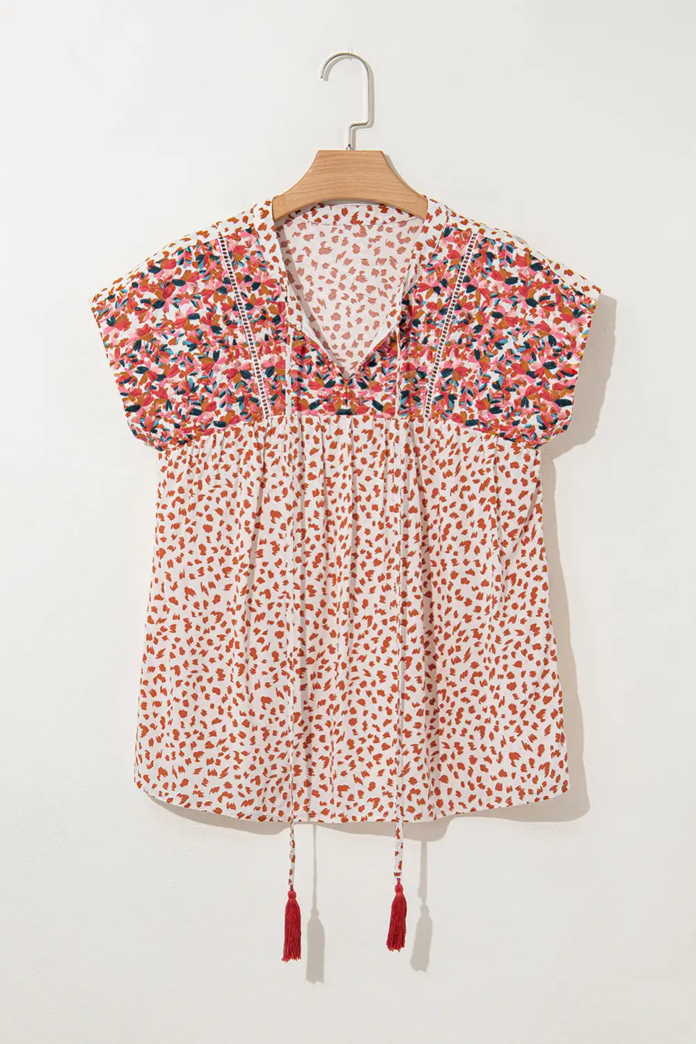 Paisley Embroidered Tie Detail Blouse