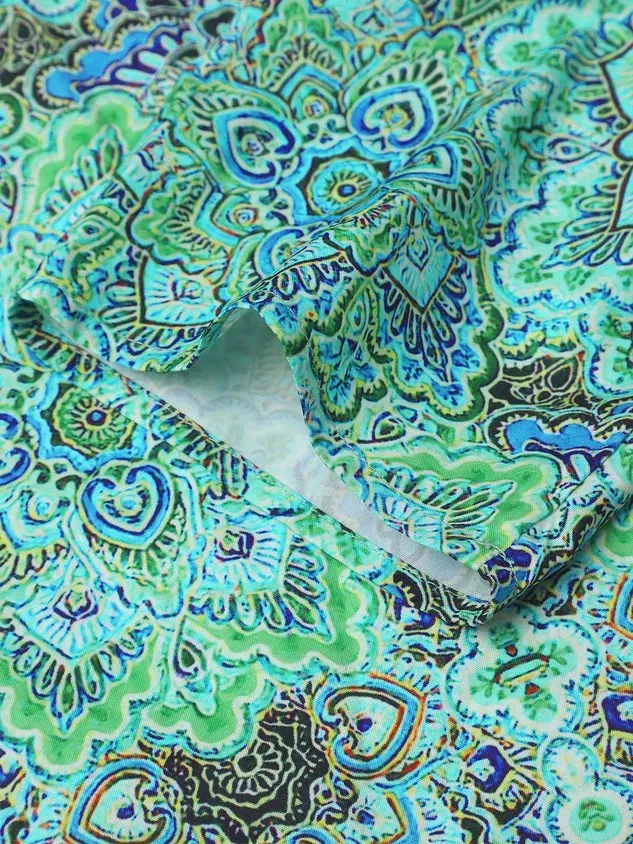 V Neck Floral Vacation Casual T-Shirt/Tee